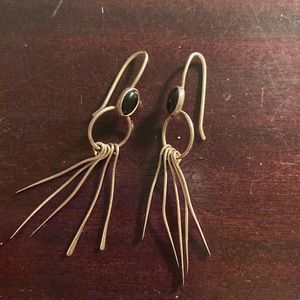 Silver/onyx earrings vintage